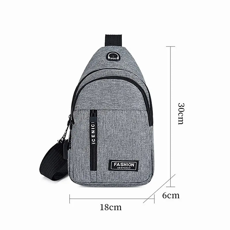 Bolso de hombre de Color sólido, bolso de pecho para hombre
