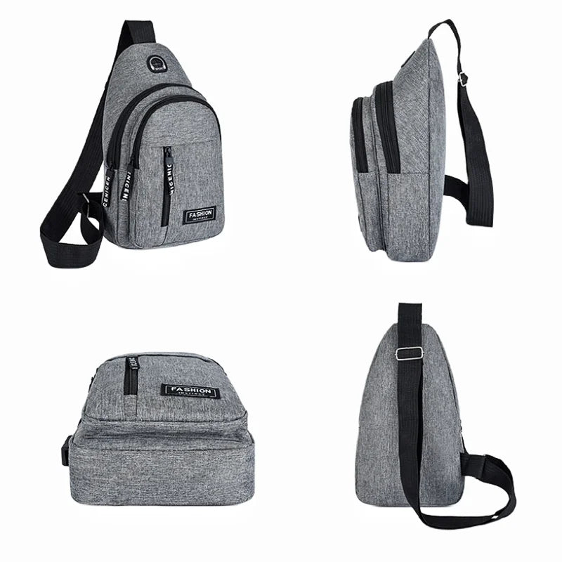 Bolso de hombre de Color sólido, bolso de pecho para hombre