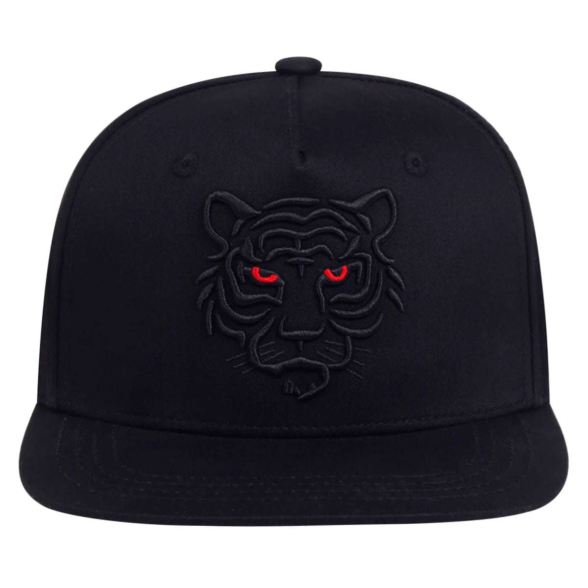 Gorra de béisbol con bordado de tigre negro de algodón
