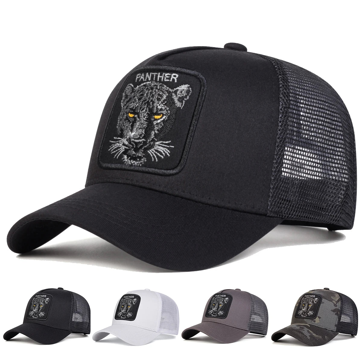 Gorras de red de béisbol bordadas PANTHER