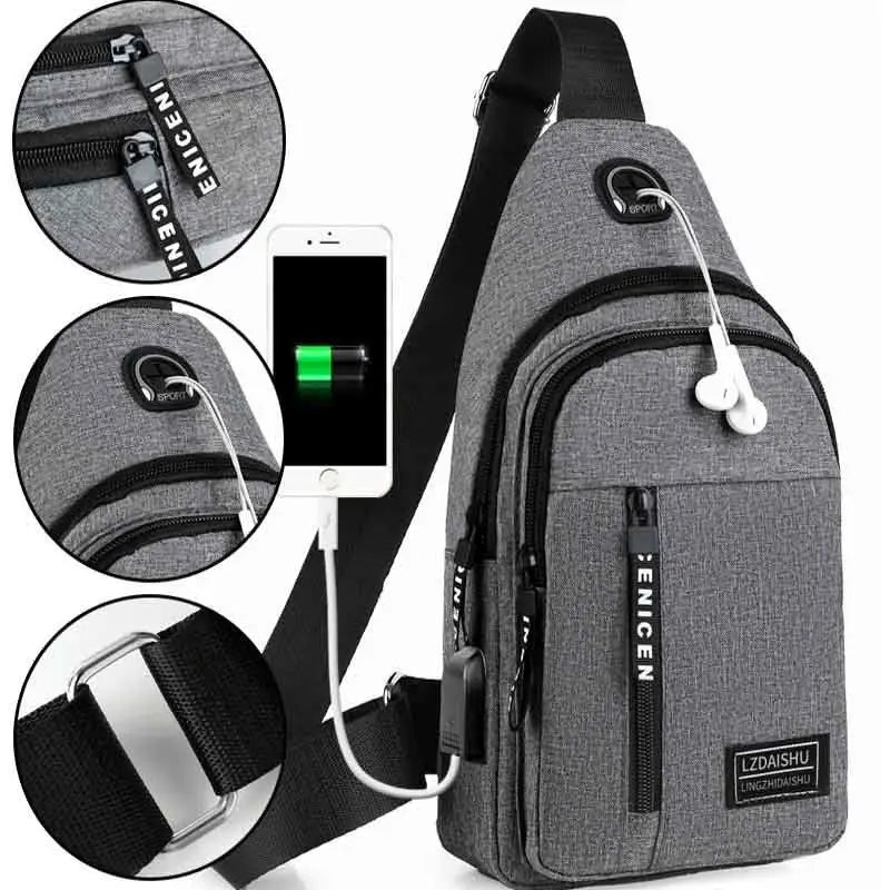 Bolso de hombre de Color sólido, bolso de pecho para hombre